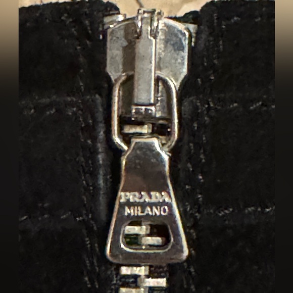 Prada Suede Moto Boots with Kitten Heels in Black size 37.5 - Picture 4 of 16